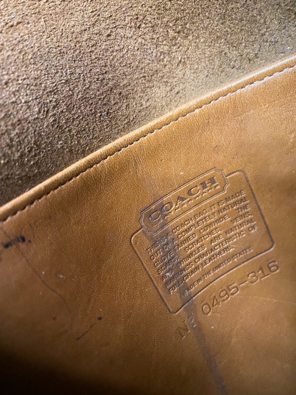 Vintage Coach Cognac Leather Station Bag With Removable Strap Classic Minimalist - Picture 13 of 16